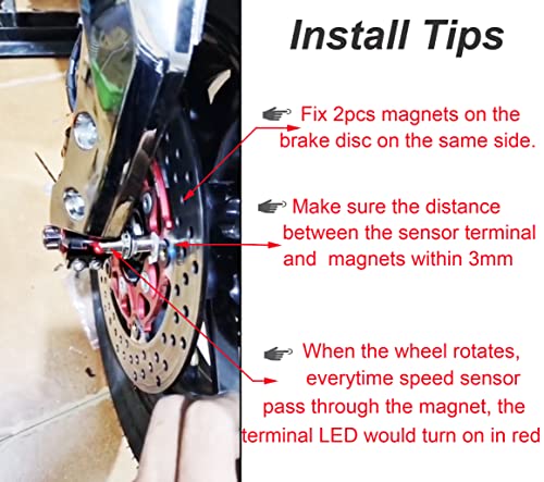 SECLUDE Speed Sensor Adapter for Universal Motorcycle Speedometer Tachometer Gauge with Sensor Mount