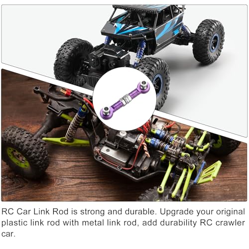 MECCANIXITY 4pcs Steering Servo Turnbuckle Rod RC Aluminum Alloy Linkages for HSP 1/10 94123 On-Road RC Car(Purple) - color: Purple, size: 32mm