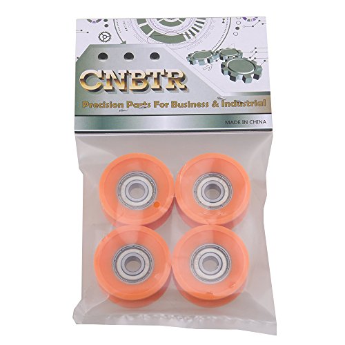 4Pieces 6x30x13mm Plastic Coated Sealed Bearings Steel 606ZZ Deep U Groove Guide Pulley Rail Ball Rolling Bearing Wheel Orange