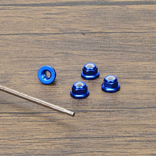 RCAWD Wheel Nuts for 1/7 UDR Unlimited Desert Racer 85086-4, New Maxx 1/10 Monster Truck 89086-4 89076-4 Upgrades, Hubs Hex Adapter M5 5mm Flanged Nylon Hop Ups Parts for #8447 Blue - color: Blue