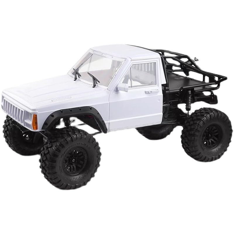 1/10 RC Hard Shell Cab & Back-Half Cage Body Shell Kit for 1/10 RC Crawler TRX4 SCX10 90046 AT4 GEN 8 Scout II,313mm Wheelbase Cherokee Upgrade and Modify (Silver Gray) - color: Silver Gray