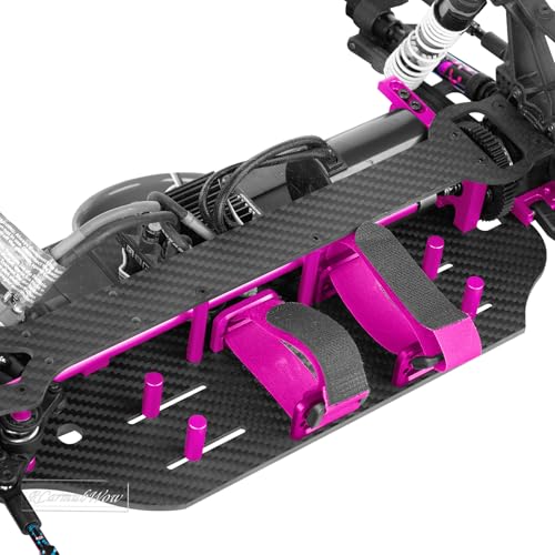 RC Carbon Fibre Chassis Armor Skid Plate Protecter Guard Upgrades Part for 1/10 Slash 4X4 4WD VXL,Front Center Rear Chassis Guard Plate,Pink - color: Pink(1set)