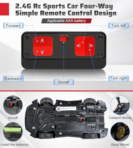 3-in-1 RC Drift Car Set - 2.4GHz Battle Remote Control Car, 2 Player Chase & Shoot Game, Parent-Child Interactive Toy Car, for Kids Ages 6+ (Black) - color: Black
