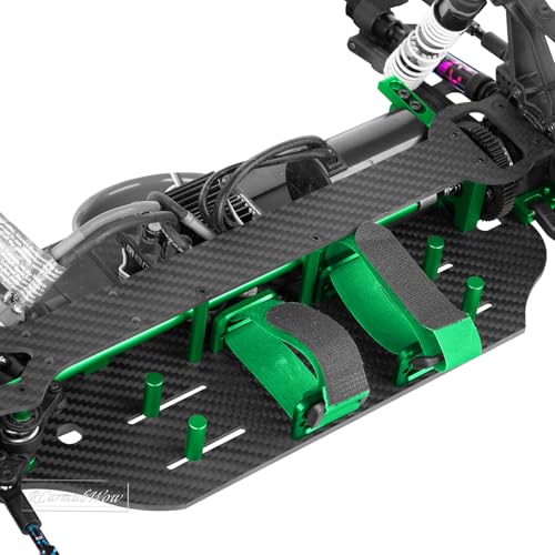 RC Carbon Fibre Chassis Armor Skid Plate Protecter Guard Upgrades Part for 1/10 Slash 4X4 4WD VXL,Front Center Rear Chassis Guard Plate,Green - color: Green(1set)