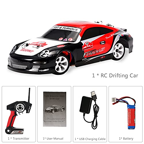 GoolRC WLtoys K969 RC Cars, 1:28 Scale 2.4GHz Remote Control Car, 4WD 30KM/H High Speed RC Racing Car, RC Drift Cars for Adults