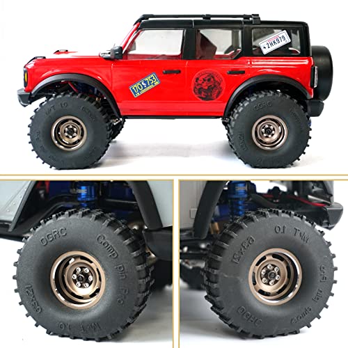 OGRC 1.0 Beadlock Wheels 3mm Negative Offset Wheel Rims 32g Heavy Crawler Wheels with Brass Wheel Rings for TRX4M SCX24 Axial AX24 FMS FCX24 1/18 1/24 RC Upgrade Parts - Bronze - color: Bronze