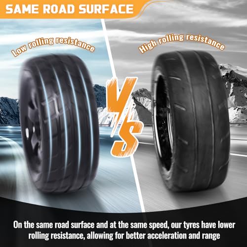 1/10 RC Touring Wheel Rims & Rubber Tires 12mm Hex Fit Traxxas 4tec 2.0 3.0 Tamiya Redcat Racing HPI HSP Exceed 1:10 Scale RC On-Road Racing Car, with Foam Inserts, Non-glued