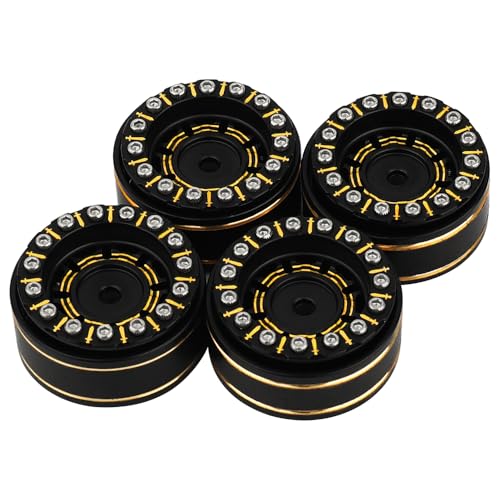 1.0 Plus Brass Beadlock Wheel Rims 4PCS Wheels for All 1/24 Scale FCX24 Axial SCX24 Deadbolt C10 Gladiator 1/18 TRX4M RC Crawler Car Upgrades Parts (Sword) - style: sword