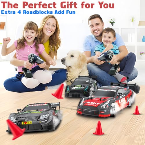 RC Drift Car for Adults, 1/16 Drifting RC Cars 4WD 2.4GHz Black Remote Control Car Hobby Racing Drifting Cars with LED Light Rechargeable Batteries and Drift Tires Toy Car for Kids Boys - color: Black 88