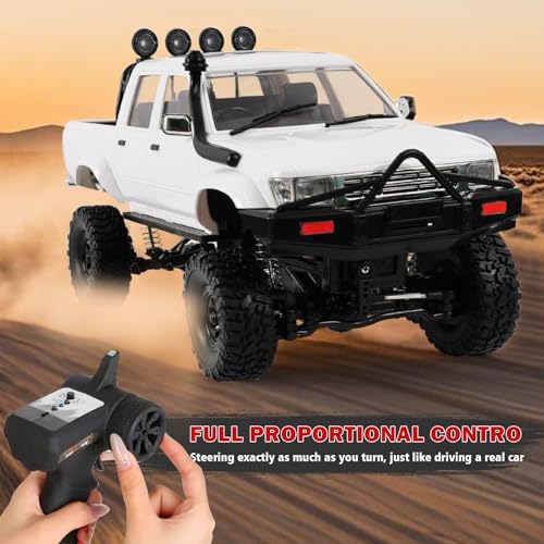 ARRIS WPL C64-1 1/16 RC Rock Crawler 4WD Trail Truck RTR | Realistic Pickup Body, Full Proportional Steering, LED Lights, Hobby Grade Platform - style: WPL C64-1 White