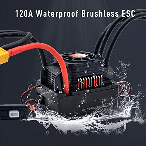 Hobby Waterproof 120A 2-3S Lipo Speed Controller Brushless ESC for 1/10 1/12 RC Car