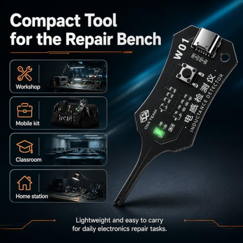 Inductance Tester,Motherboard Coil Tester for Quick Fault Detection,in-Circuit Electronic Circuit Board Inductor Detector for PC,Phone Repair