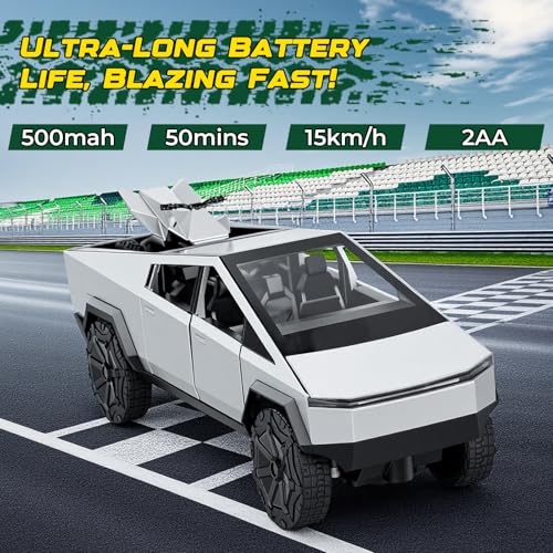Alloy Remote Control Car 1:24 Scale 2.4GHz All Terrain with Lights & Sounds Toy for Kids (Rc Truck) (graw) - color: Gray