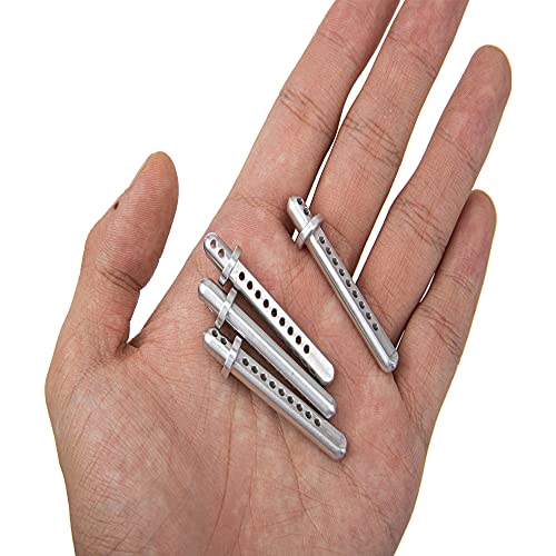 Aluminum Alloy RC Body Post Mounts Compatible with Axial SCX10 1/10 4WD RC Crawler Cars (Silver) - color: Silver