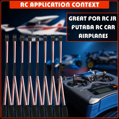 12 Packs Servo Extension Cable Y Splitter 15cm 5.9in 3 Pin Male to 2 Female Harness Wire, RC Servo Connector for Car, Airplane, Helicopter, Receiver, Compatible with Futaba JR Plugs