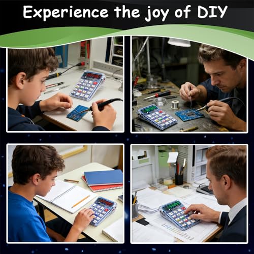 DIY 7-Digit LED Display Electronics Calculator Soldering Practice Kit | Build Electronics STEM Projects for Classroom/Home; Learn to Solder Kit for adults, teens, students, makers and hobbyists. - color: Green