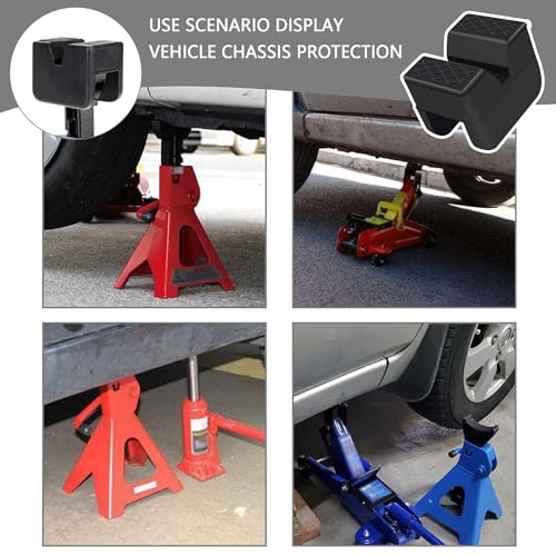 2 Ton Car Jack Stand Pads,Slotted Rubber Pinch Weld Jack Adapter for Protecting Chassis,Universal Car Accessories Cars Jack Pad for Most Truck,SUV,RV,Van (4PCS)