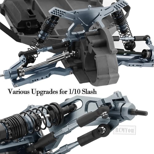 Upgrades Part for 1/10 Slash 2WD VXL,Aluminium Suspension Arm,Shocks Tower,Steering Blocks,Caster Block,Rear Stub Axle Carriers,Steering Bellcranks Hops Up,Titanium - color: Titanium - (Upgrades)