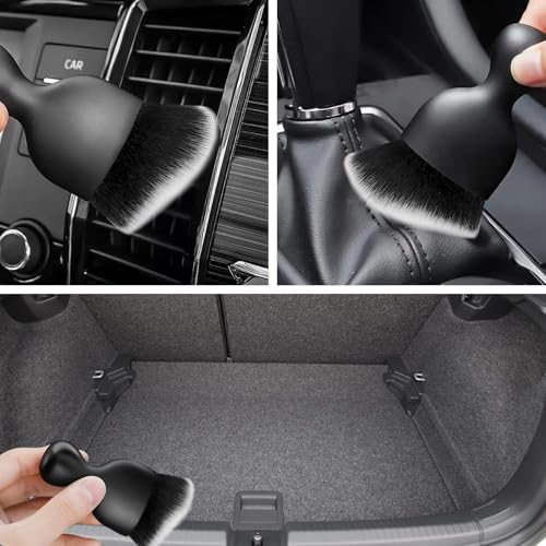 1Pcs Auto Soft Hair Brush Advanced Car Interior Detailing Brush for Dashboard Air Vent Gaps Dust Removal and Cleaning of Leather Surfaces Widely Used, Black - color: Black