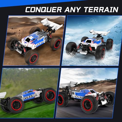 ITEFDTUTNE 1:16 Brushless Remote Control Cars, Max 62mph Off-Road All Terrain Electric RC Truck, 4WD RC Monster Truck with 2.4 GHz Remote Control and 2 3S Lipo Batteries