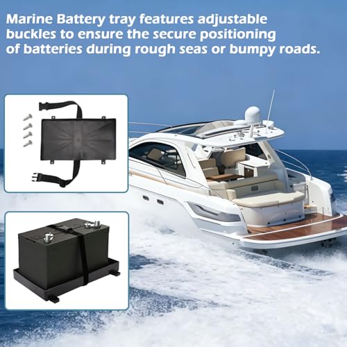 Group 27 Battery Tray for Automotive, Marine, Rv, Boat Battery Tray, Series With Strap Battery Tray for Boat, (27 Series) - size: 27 Series 1Pack
