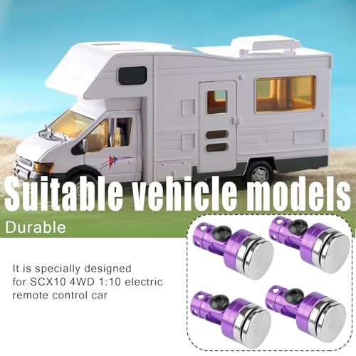 4 Pcs Aluminum RC Body Post Magnetic RC Body Mounts Invisible Body Post Mount Good Scx10 4Wd 1:10 RC Car Yellow Black Purple (Purple) - color: Purple