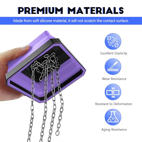 Collapsible Magnetic Parts Tray, 4.5 Inch Square Silicone Tray Holder with Double-Sided Magnetic Base, Foldable Tool Trays for Screw Bolts Nuts Pins Small Parts, Car Accessories (Purple) - color: Purple