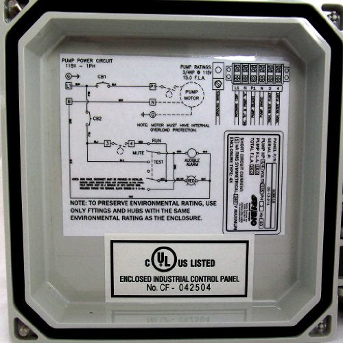 Pump Control Panel with High Water Alarm (Model 50B010 WHAP)