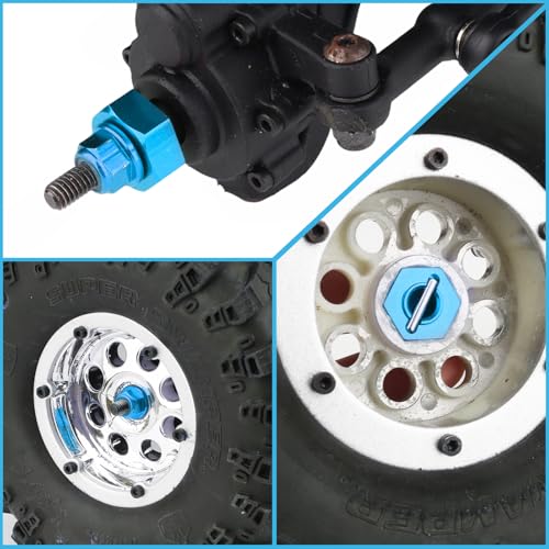 Hobbypark 12mm Aluminum Wheel Hex Drive Hub Adaptor (4P) & M4 Locknut (4P) RC Model Car Parts Blue