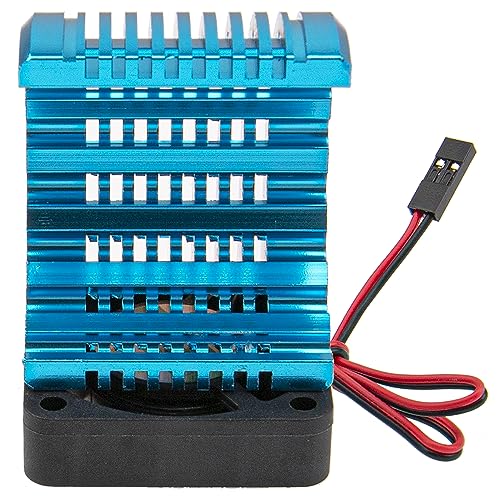 Universal 42mm Aluminum Heat Sink Heatsink with 5V Cooling Fan for 1/8 RC Car 4068 4076 4274 7282 1515 Brushless Engine Motor (Blue) - color: Blue
