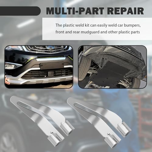 4PCS Plastic Welding Tips by Plastic Welder Gun,Stainless Steel Plastics Welder Tips with 45° Elbow,Smoothing Tip Head Plastics Welding Kit Car Accessories for Bumper Repair