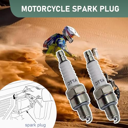 4 PCS A7TC Spark Plug with Nut, Fit for GY6 50cc 70cc 90cc 100cc 110cc 125cc 150cc ATVs Dirt Bikes Go Karts Mopeds Scooters Quad 4 Wheelers Pit Bikes Racing Bikes (White)