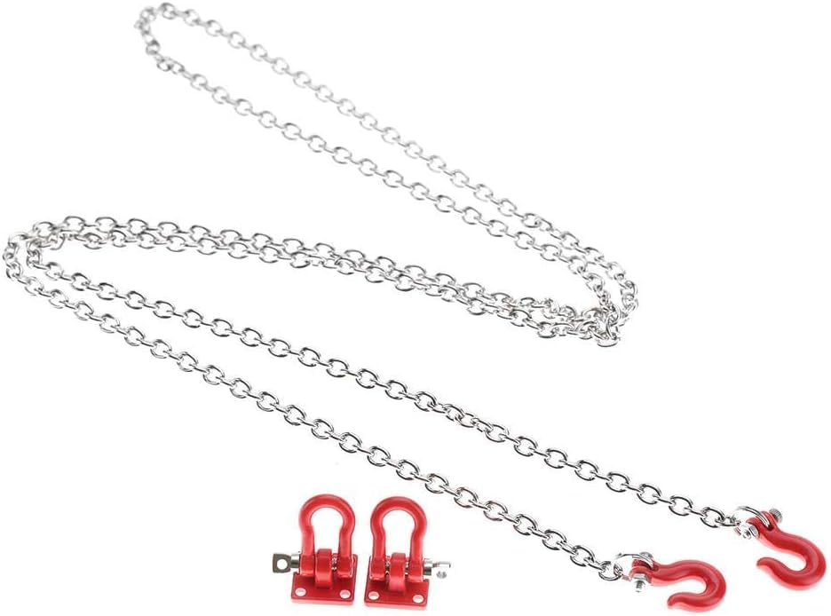 Dilwe RC Car Tow Hook Trailer Chain Set, RC U Shaped Tow Hook Trailer Chain Assemble Parts for RC Climbing Crawler Car Upgrade Part