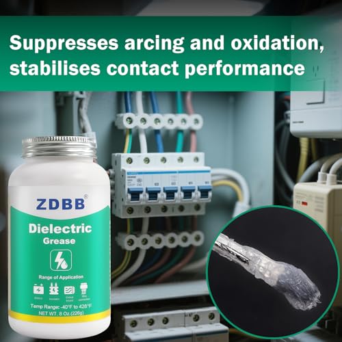 ZDBB Dielectric Grease for Automotive Electrical Connectors, Electric Silicone Paste with a Brush, Di Electric Grease Spark Plug, Battery Terminal, Wiring, Marine Against Salt Corrosion 8 oz (1pcs) - size: 1 Pack(8 OZ)
