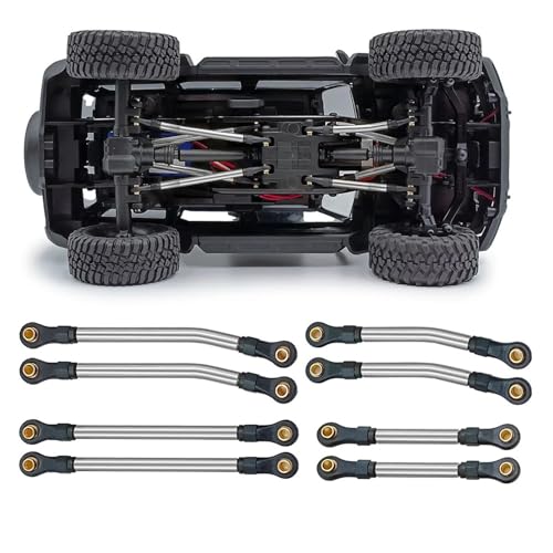 RC Models For TRX4M For Bronco For Defender 1/18 Metal High Clearance Links Set Chassis Linkage RC Crawler Car Upgrade Parts(Black) - color: Black