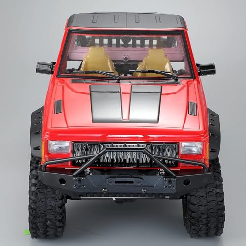 Hard Plastic RC Crawler Body Cab & Back-Half Cage Body Car Shell Upgrades Part for 1/10 RC Crawler Car for Axial SCX10 II 90046 TRX4 Redcat GEN8(Red) - color: Red
