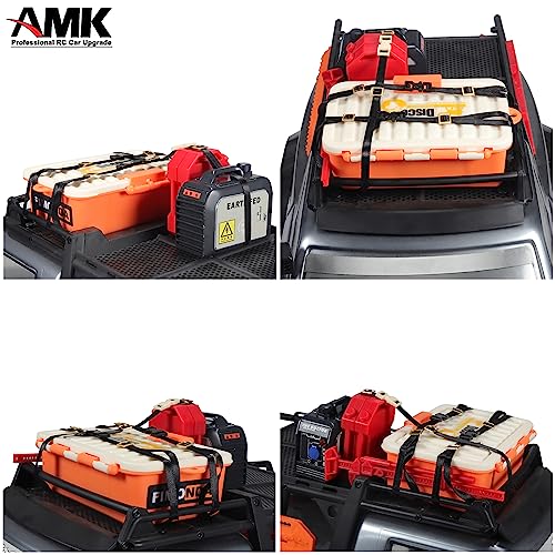 5Pcs Polyester Roof Rack Buckle Strap Luggage Carrier Cargo Net 1/10 RC Crawler Accessories Redcat TRX6 SCX10 TRX4 Upgrades (Black) - color: Black