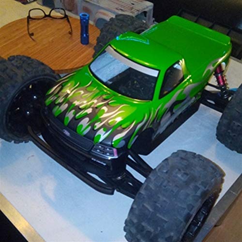 2pcs for 1/10 RC Car Venom T-10 PVC Painted Body Shell Pick Up Truck Width 205mm Wheelbase 255mm - Green & Red