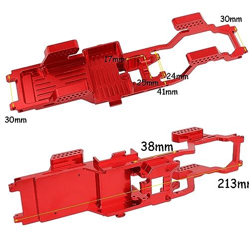 TRX4M CNC Aluminum Alloy One Body Chassis Kit Frame Girder for 1/18 RC Crawler Car TRX4-M Upgrade Parts - color: Black