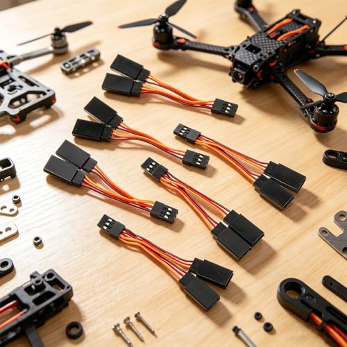 6 Pcs Servo Y Splitter Cable, 1 Male to 2 Female Y Harness Leads, Style Extension Wire for RC Car Airplane Helicopter Drone Boat (7.2cm/2.8in)