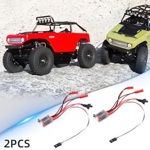 2PCS 30A Brushed Electric Speed Controller, Dual Way RC Brushed Motor Speed Controller with Brake, RC Brushed ESC for DIY Mini RC Car/Boat/SCX24 1/24