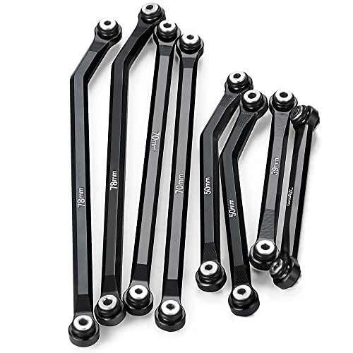 Higher Extra Clearance RC Links Linkage Set for 1/24th Axial SCX24 Gladiator AXI00005 RC Crawler Car Upgrades Parts (Black) - color: Black
