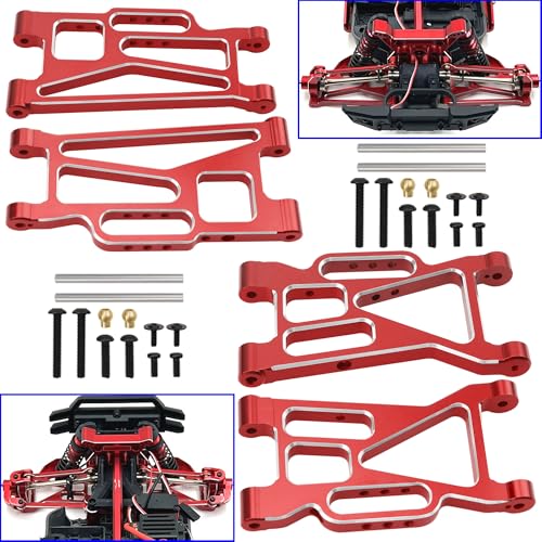 ShareGoo Aluminum Swing Arms & Steering Knuckle Kit & Servo Rod & Shock Tower Compatible with Hyper GO MJX 1/10 10208 Little Monster RC Upgrade Parts