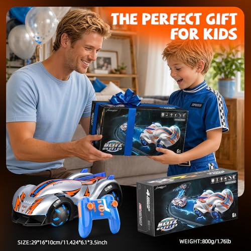 AEROQUEST Spherical Wheel Remote Control Car fot 6+ Years Old Boys Gift | Proportional Speed & Steering, 30–90° Adjustable Wheels, 360° Spin, Fishtail Drift, 2.4GHz Birthday Gift Boys