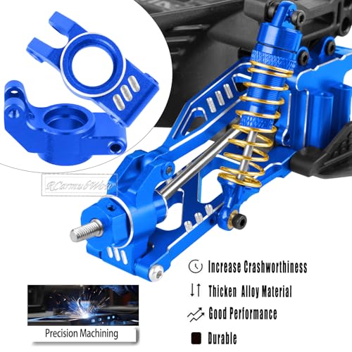 RC Upgrades Part for 1/18 Granite GROM MEGA 380,Front Rear Shock Absorber,Driveshafts CVD,Suspension Arms,Front Steering Block Knuckles & C-Hubs Caster Blocks & Rear Hubs,Navy Blue - color: Navy Blue(1set)