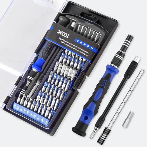 XOOL 62-in-1 Precision Screwdriver Kit, 58 Magnetic Bits, Flexible Shaft & Extension Rod, Electronics Repair Tool for Phone, Laptop, PC, Tablet, Game Console - size: 62 in 1