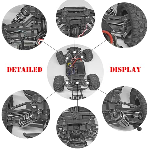 Compatible with Hyper GO RC Car Parts, 1/16 Metal Upgrade Aluminum Accessories, Replacement Parts kit for H16BM H16GT H16DR H16 MJX 16207 16208 16209 16210 (Gray) - color: Gray