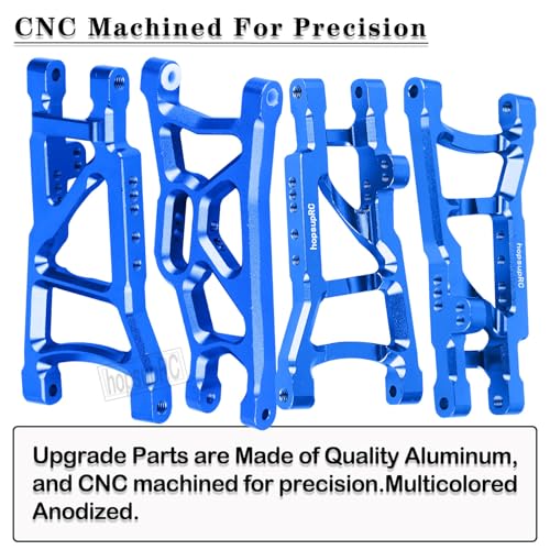 Suspension A-Arms Upgrades Part for 1/10 Slash 2WD VXL,4PCS Alloy Aluminum Front Rear Suspension A Arms and Tie Bar Hops Up,Replacement of 2555 3631 2532,Navy Blue