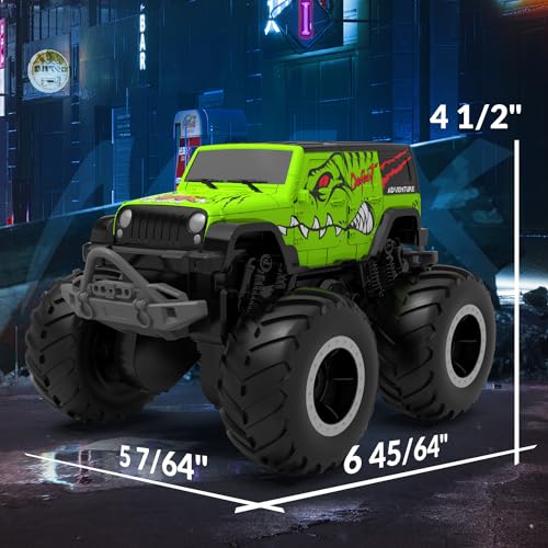STEMTRON Amphibious Remote Control Car, 1:20 Monster Truck Toys | 2.4 GHz Waterproof RC Trucks, 4WD All Terrain Off-Road Pickup,Remote Control Boat Gifts for Kids Boys Girls - color: Green Suv, size: 1:20 Scale