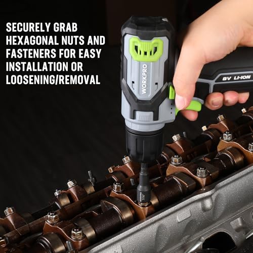 WORKPRO 6 PCS Magnetic Nut Driver Set, 1/4" Hex Shank, CR-V Steel, SAE | Drill Socket Set, Impact Driver Bit Set, 1/4" to 9/16" - size: 6PCS Magnetic Nut Driver Set